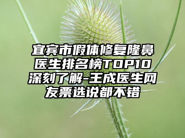 宜宾市假体修复隆鼻医生排名榜TOP10深刻了解-王成医生网友票选说都不错