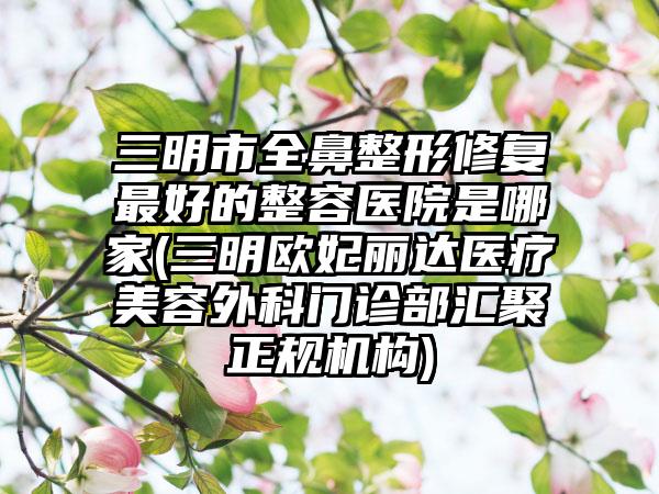 三明市全鼻整形修复最好的整容医院是哪家(三明欧妃丽达医疗美容外科门诊部汇聚正规机构)