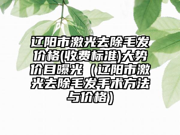 辽阳市激光去除毛发价格(收费标准)大势价目曝光（辽阳市激光去除毛发手术方法与价格）