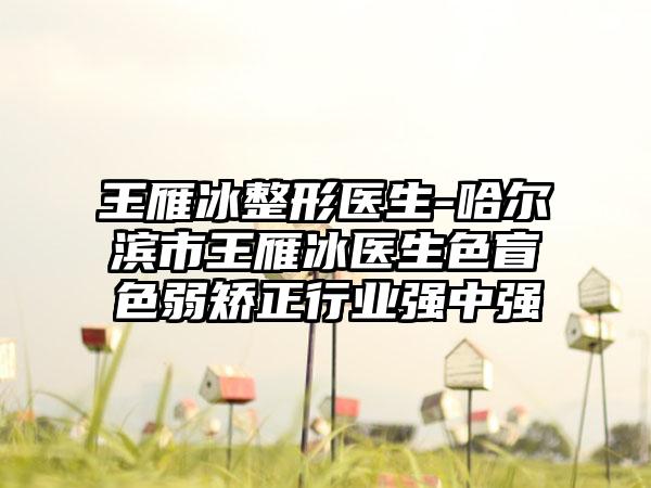 王雁冰整形医生-哈尔滨市王雁冰医生色盲色弱矫正行业强中强