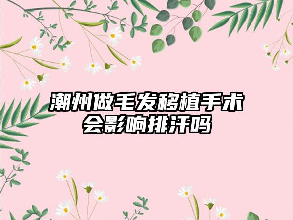 潮州做毛发移植手术会影响排汗吗