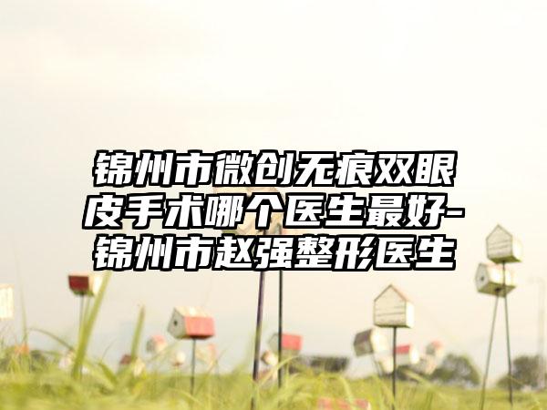 锦州市微创无痕双眼皮手术哪个医生最好-锦州市赵强整形医生