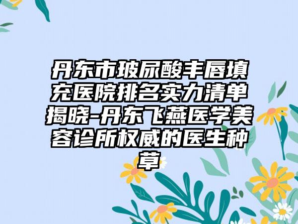 丹东市玻尿酸丰唇填充医院排名实力清单揭晓-丹东飞燕医学美容诊所权威的医生种草