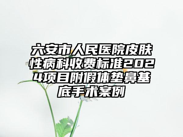 六安市人民医院皮肤性病科收费标准2024项目附假体垫鼻基底手术案例