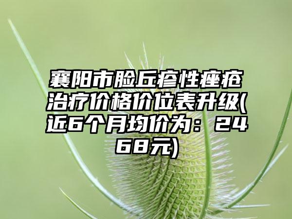 襄阳市脸丘疹性痤疮治疗价格价位表升级(近6个月均价为：2468元)