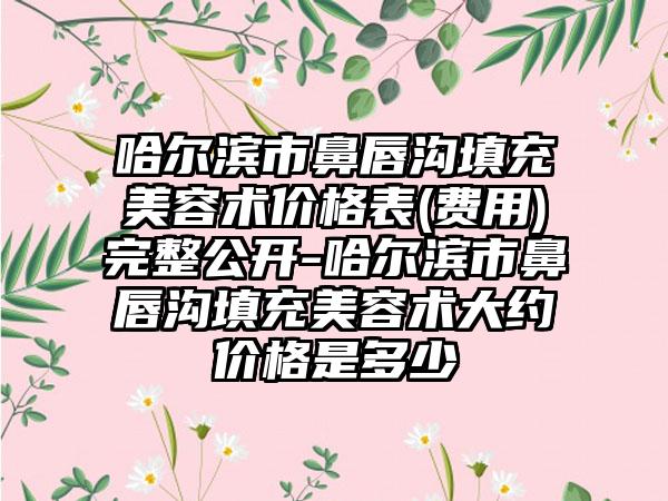 哈尔滨市鼻唇沟填充美容术价格表(费用)完整公开-哈尔滨市鼻唇沟填充美容术大约价格是多少