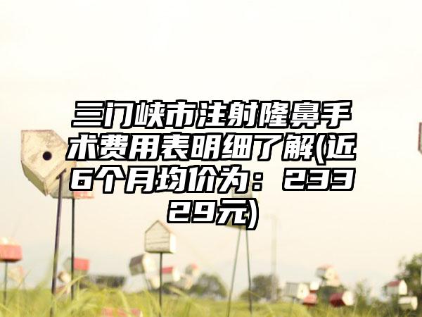 三门峡市注射隆鼻手术费用表明细了解(近6个月均价为：23329元)