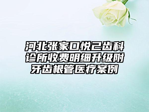 河北张家口悦己齿科诊所收费明细升级附牙齿根管医疗案例