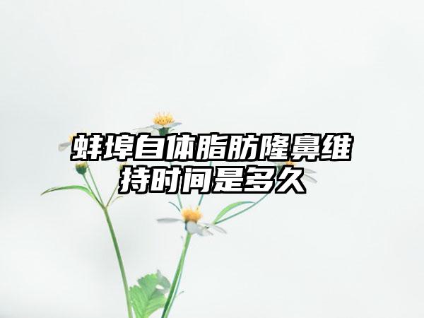 蚌埠自体脂肪隆鼻维持时间是多久