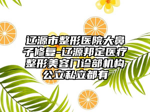 辽源市整形医院大鼻子修复-辽源邦定医疗整形美容门诊部机构公立私立都有