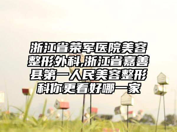 浙江省荣军医院美容整形外科,浙江省嘉善县第一人民美容整形科你更看好哪一家