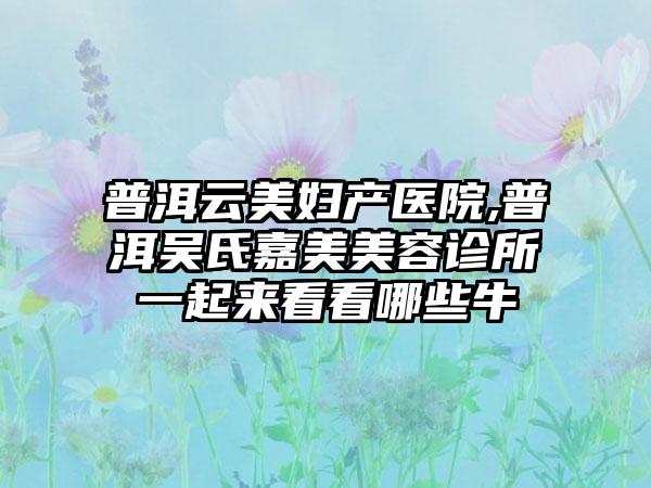 普洱云美妇产医院,普洱吴氏嘉美美容诊所一起来看看哪些牛