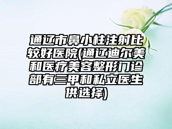 通辽市鼻小柱注射比较好医院(通辽迪尔美和医疗美容整形门诊部有三甲和私立医生供选择)