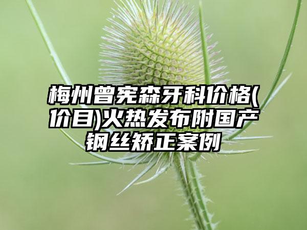 梅州曾宪森牙科价格(价目)火热发布附国产钢丝矫正案例