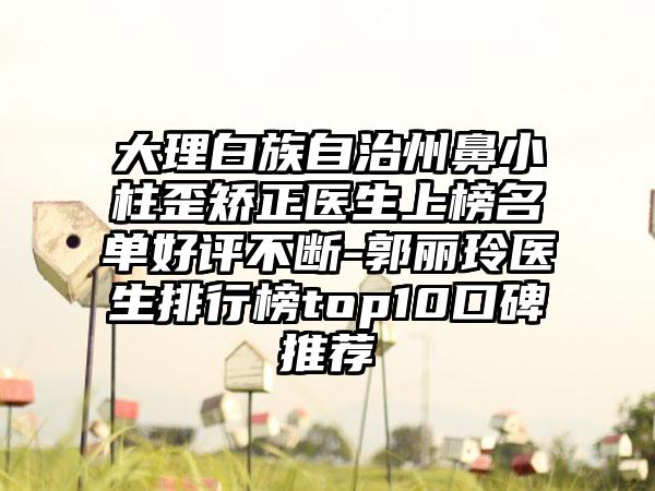 大理白族自治州鼻小柱歪矫正医生上榜名单好评不断-郭丽玲医生排行榜top10口碑推荐