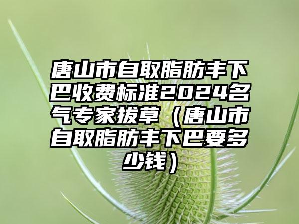 唐山市自取脂肪丰下巴收费标准2024名气专家拔草（唐山市自取脂肪丰下巴要多少钱）