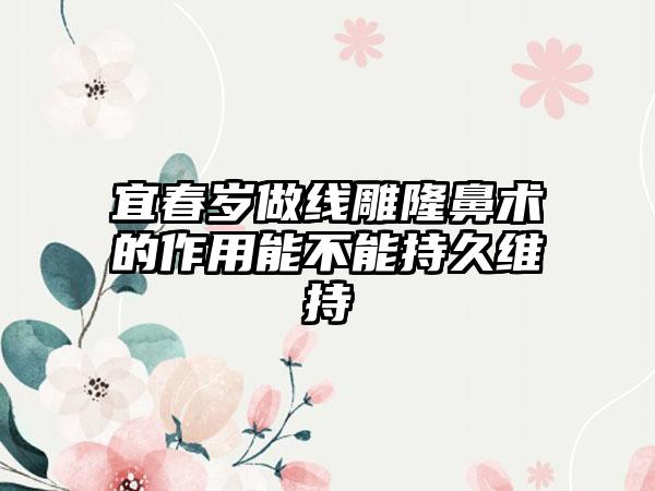 宜春岁做线雕隆鼻术的作用能不能持久维持