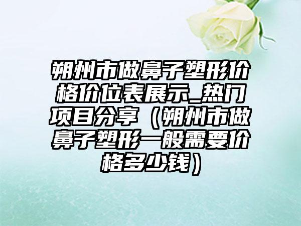 朔州市做鼻子塑形价格价位表展示_热门项目分享（朔州市做鼻子塑形一般需要价格多少钱）