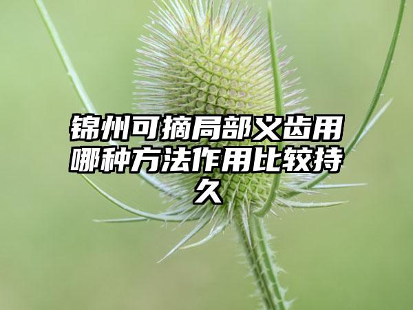 锦州可摘局部义齿用哪种方法作用比较持久