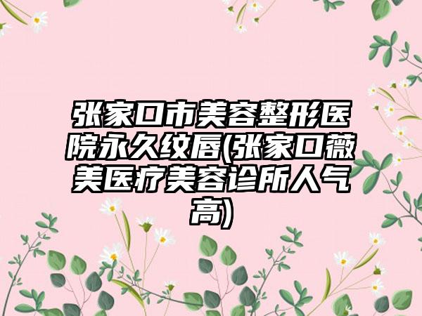 张家口市美容整形医院永久纹唇(张家口薇美医疗美容诊所人气高)