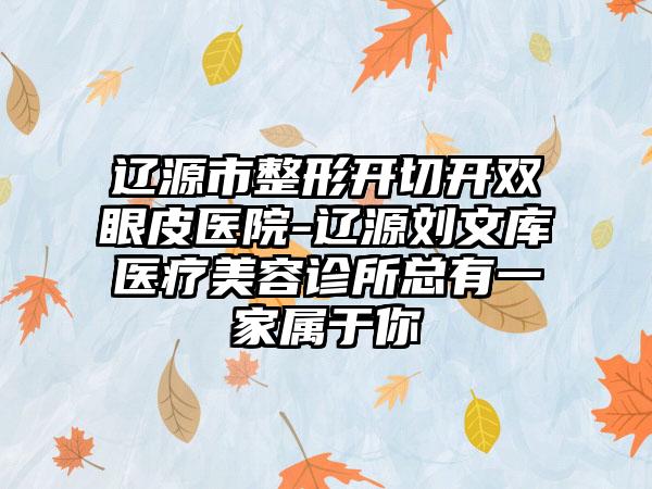 辽源市整形开切开双眼皮医院-辽源刘文库医疗美容诊所总有一家属于你