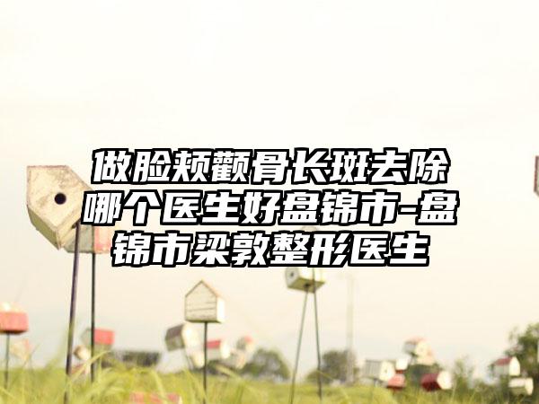 做脸颊颧骨长斑去除哪个医生好盘锦市-盘锦市梁敦整形医生