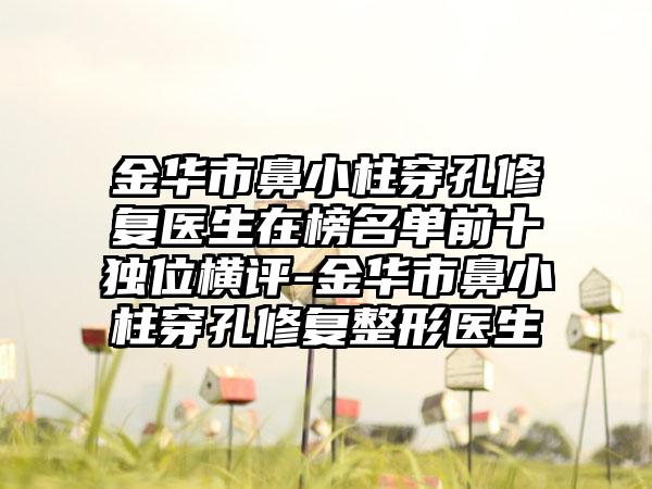 金华市鼻小柱穿孔修复医生在榜名单前十独位横评-金华市鼻小柱穿孔修复整形医生