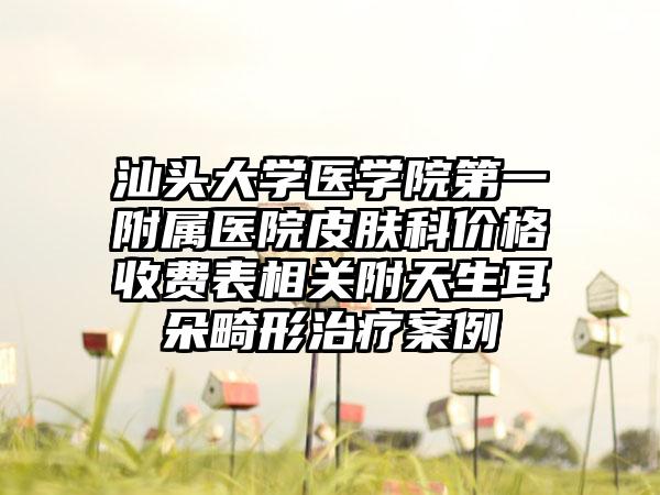 汕头大学医学院第一附属医院皮肤科价格收费表相关附天生耳朵畸形治疗案例