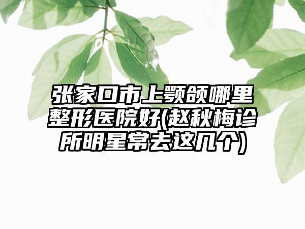 张家口市上颚颌哪里整形医院好(赵秋梅诊所明星常去这几个)