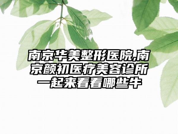 南京华美整形医院,南京颜初医疗美容诊所一起来看看哪些牛