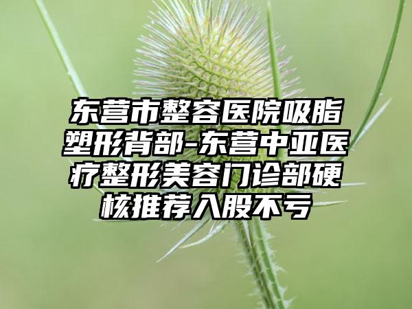 东营市整容医院吸脂塑形背部-东营中亚医疗整形美容门诊部硬核推荐入股不亏