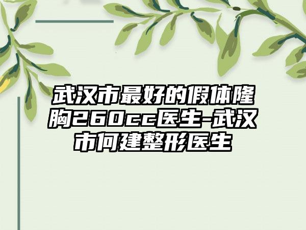 武汉市最好的假体隆胸260cc医生-武汉市何建整形医生