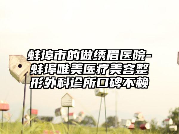 蚌埠市的做绣眉医院-蚌埠唯美医疗美容整形外科诊所口碑不赖