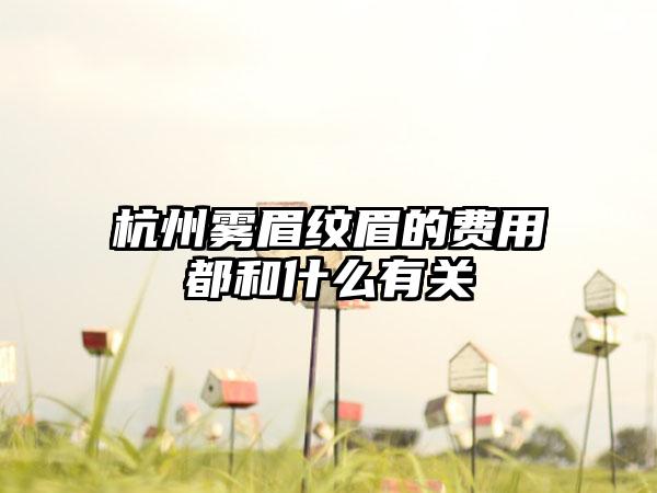 杭州雾眉纹眉的费用都和什么有关