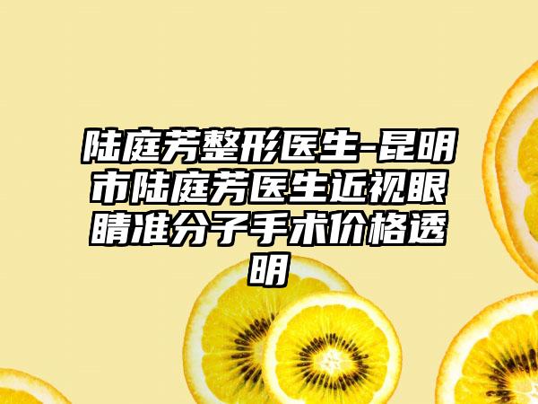 陆庭芳整形医生-昆明市陆庭芳医生近视眼睛准分子手术价格透明