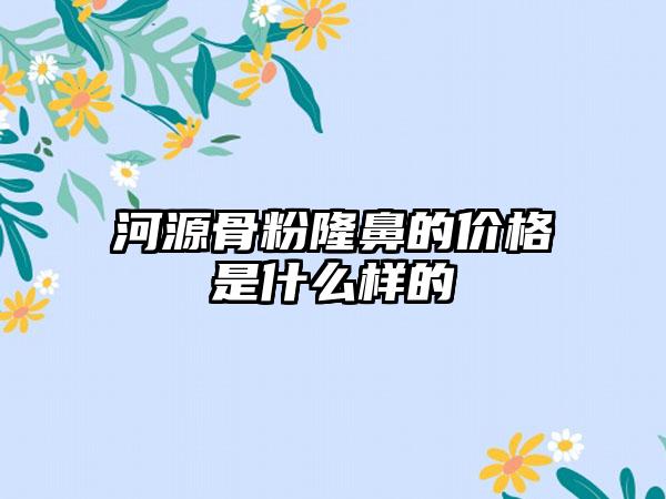 河源骨粉隆鼻的价格是什么样的