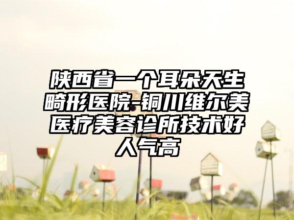 陕西省一个耳朵天生畸形医院-铜川维尔美医疗美容诊所技术好人气高