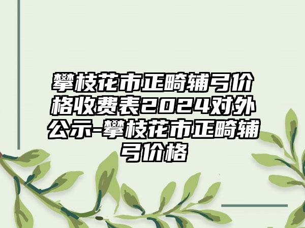 攀枝花市正畸辅弓价格收费表2024对外公示-攀枝花市正畸辅弓价格