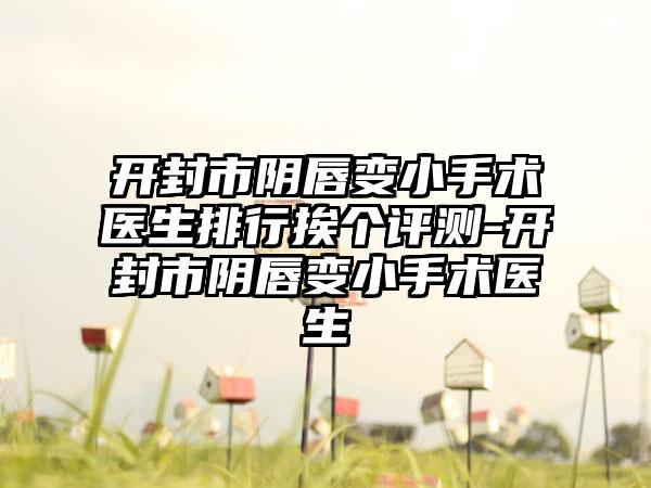 开封市阴唇变小手术医生排行挨个评测-开封市阴唇变小手术医生