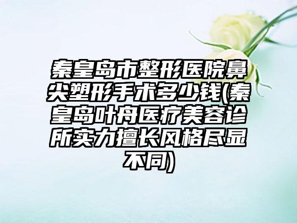 秦皇岛市整形医院鼻尖塑形手术多少钱(秦皇岛叶舟医疗美容诊所实力擅长风格尽显不同)