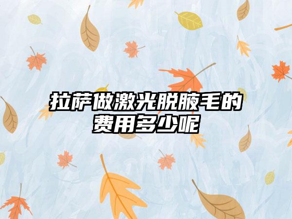 拉萨做激光脱腋毛的费用多少呢