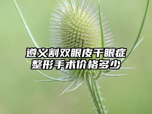 遵义割双眼皮干眼症整形手术价格多少