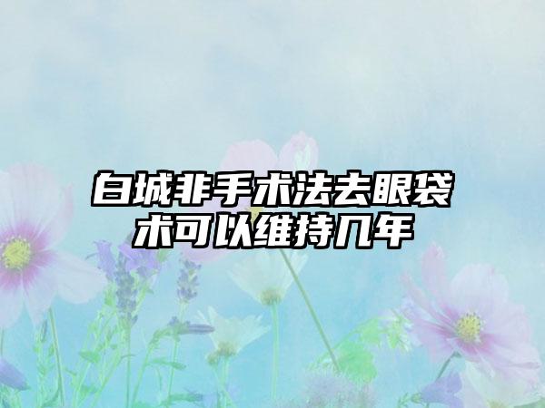 白城非手术法去眼袋术可以维持几年