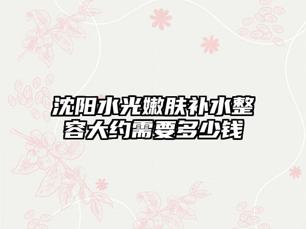 沈阳水光嫩肤补水整容大约需要多少钱