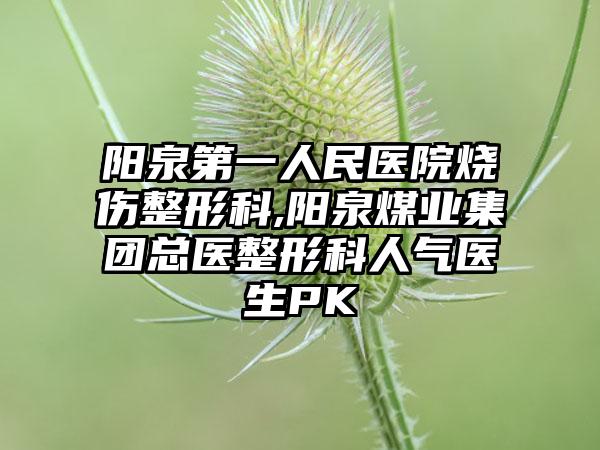 阳泉第一人民医院烧伤整形科,阳泉煤业集团总医整形科人气医生PK