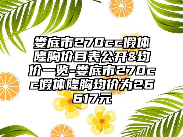 娄底市270cc假体隆胸价目表公开&均价一览-娄底市270cc假体隆胸均价为26617元