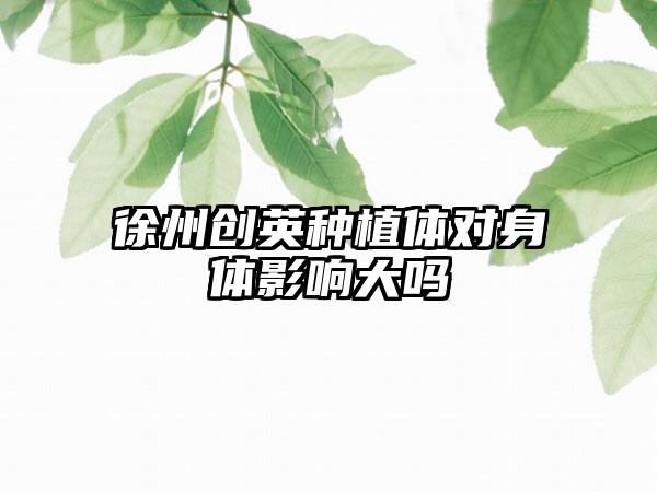 徐州创英种植体对身体影响大吗