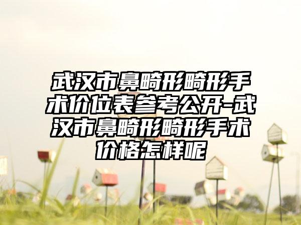 武汉市鼻畸形畸形手术价位表参考公开-武汉市鼻畸形畸形手术价格怎样呢