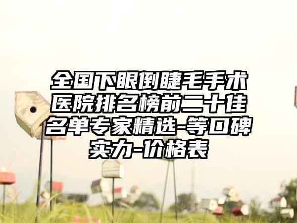 全国下眼倒睫毛手术医院排名榜前二十佳名单专家精选-等口碑实力-价格表