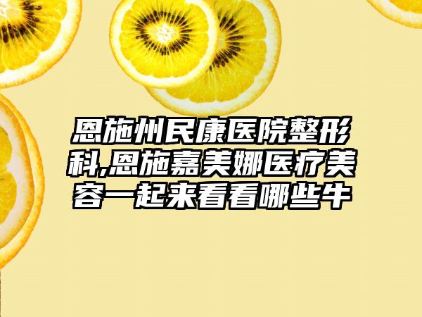 恩施州民康医院整形科,恩施嘉美娜医疗美容一起来看看哪些牛